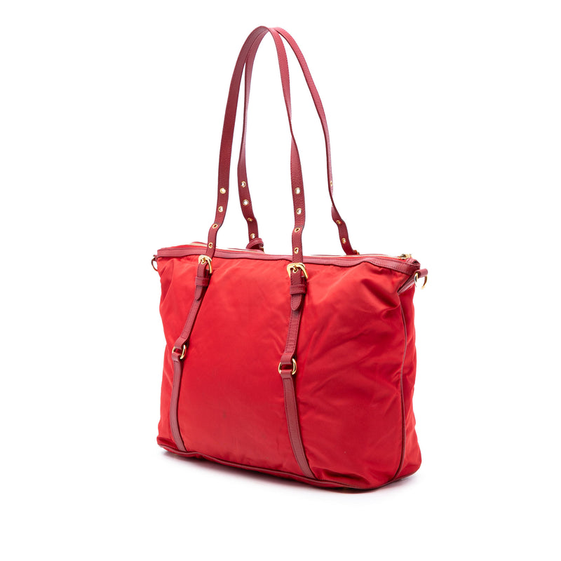 Saffiano Trimmed Tessuto Zip Top Convertible Tote - Image 2