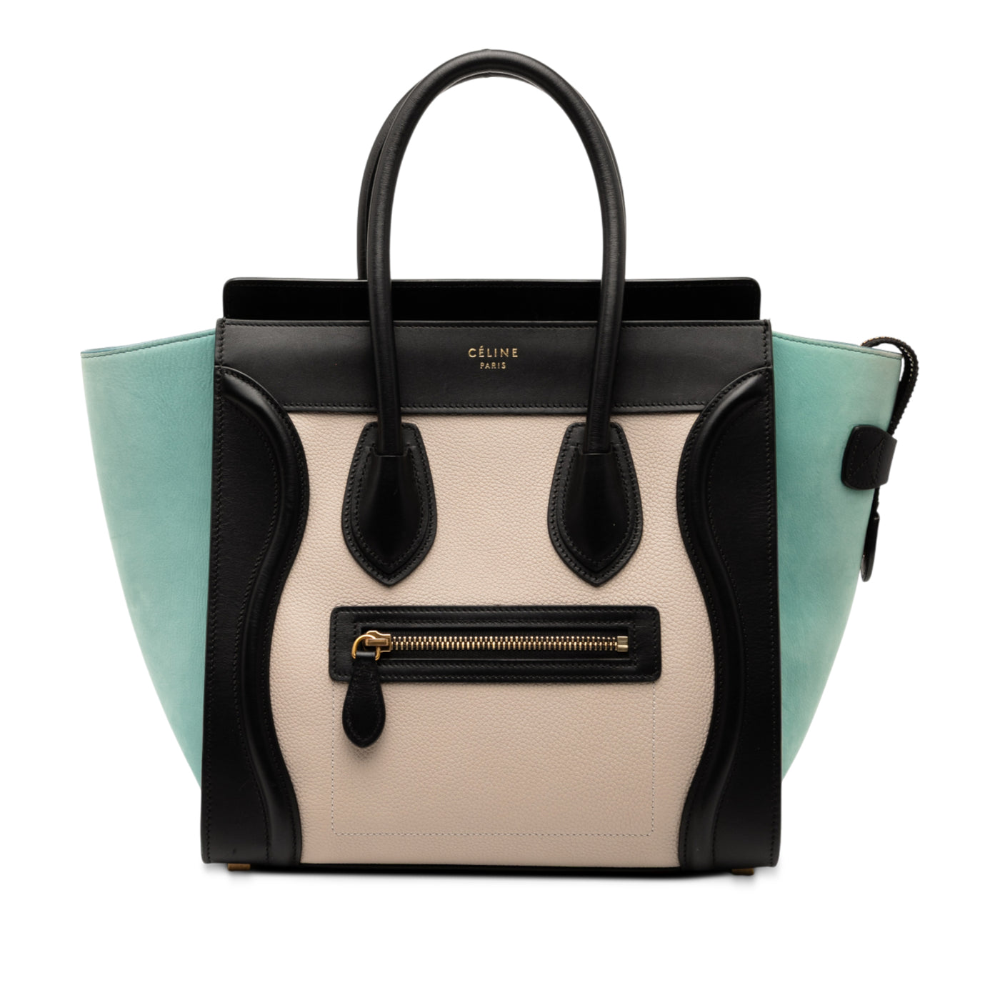 Micro Tricolor Leather Luggage Tote - Image 1