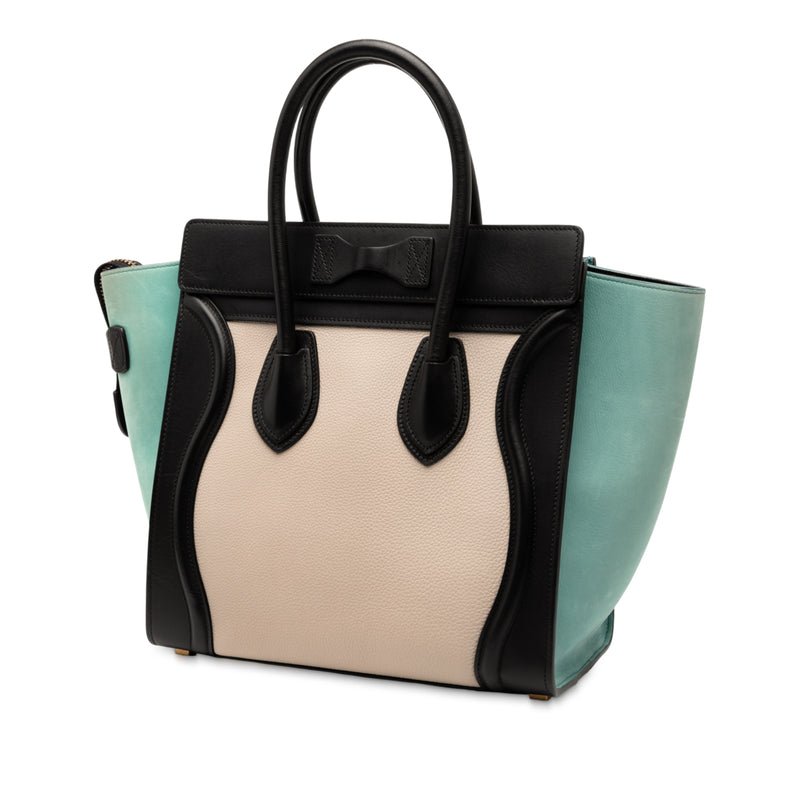 Micro Tricolor Leather Luggage Tote - Image 2