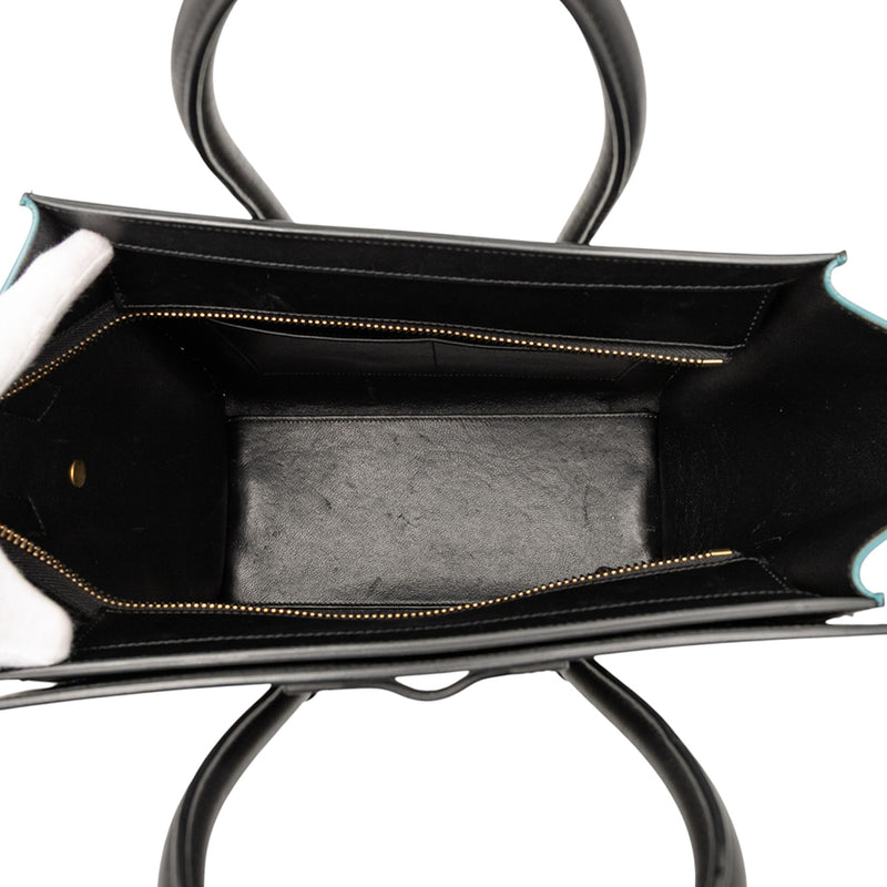 Micro Tricolor Leather Luggage Tote - Image 4
