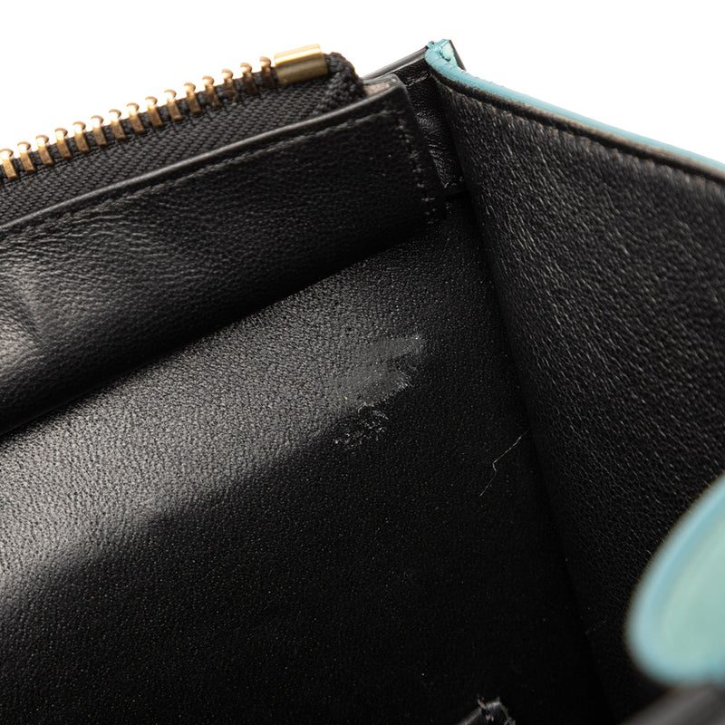 Micro Tricolor Leather Luggage Tote - Image 7