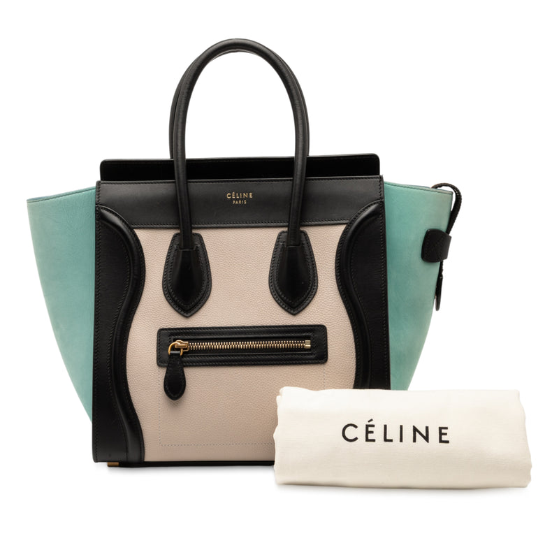 Micro Tricolor Leather Luggage Tote - Image 9