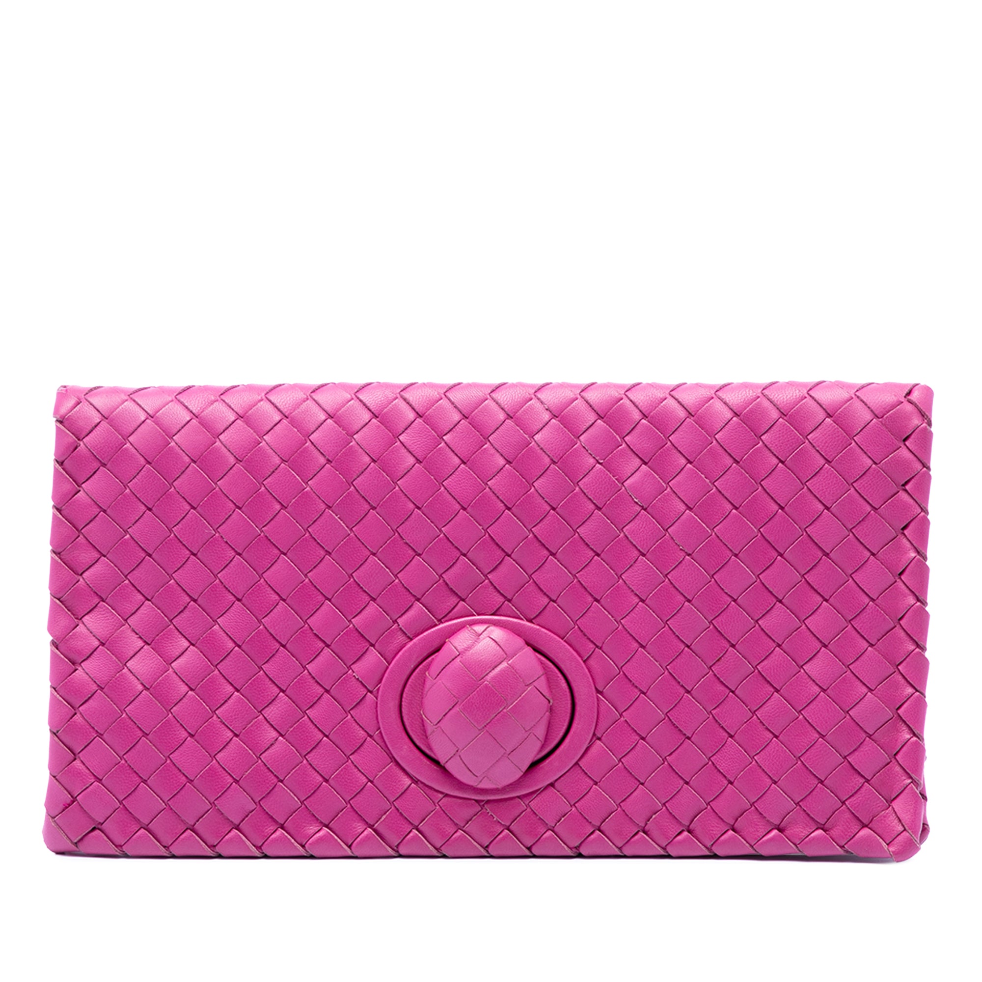 Nappa Intrecciato Turn Lock Clutch - Image 1