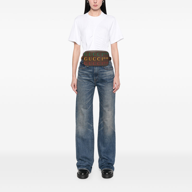 100th Anniversary Textured Dollar Calfskin Logo Belt Bag - Image 6