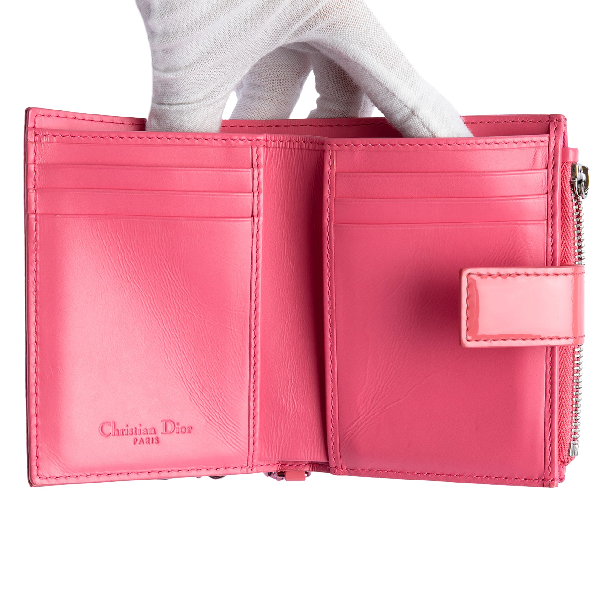 Patent Cannage Lady Dior French Wallet - Image 4