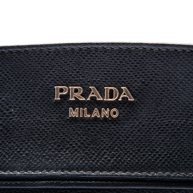 Bicolor Saffiano Cuir Trimmed Canvas Satchel - Image 5