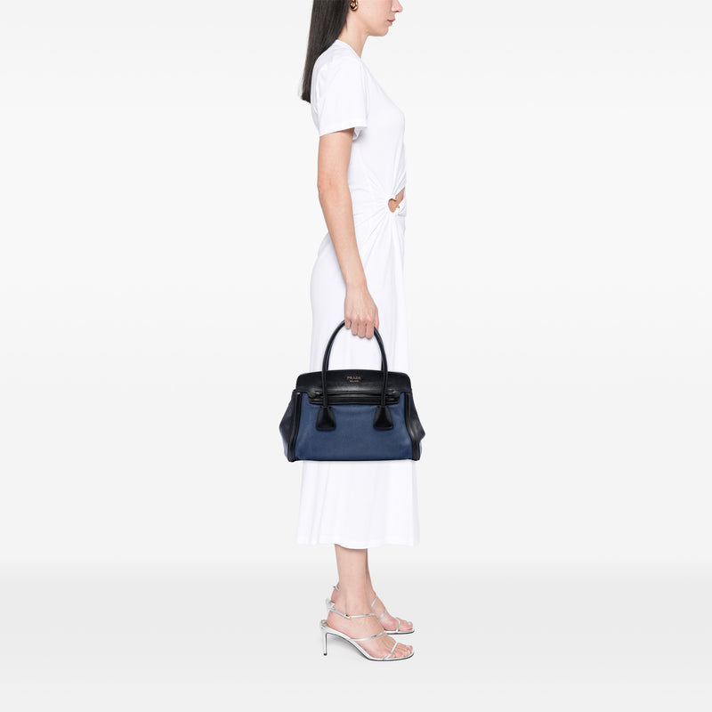 Bicolor Saffiano Cuir Trimmed Canvas Satchel - Image 6