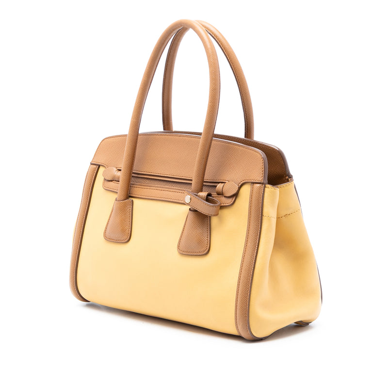 Bicolor Saffiano Cuir Trimmed Leather Satchel - Image 2
