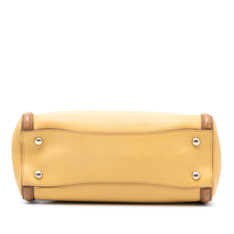 Bicolor Saffiano Cuir Trimmed Leather Satchel - Image 3