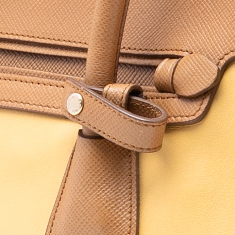 Bicolor Saffiano Cuir Trimmed Leather Satchel - Image 6