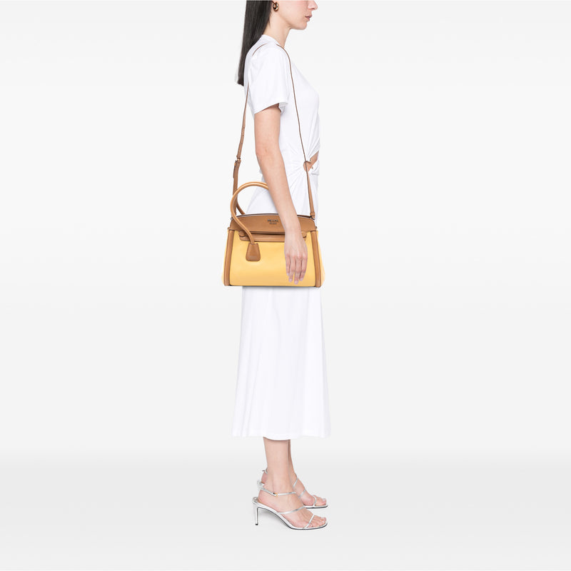 Bicolor Saffiano Cuir Trimmed Leather Satchel - Image 7