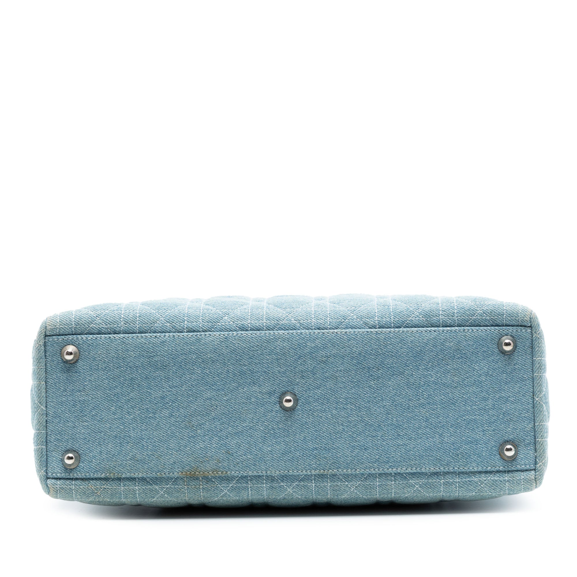Large Denim Cannage Acrylic Handles Lady Dior - Image 3