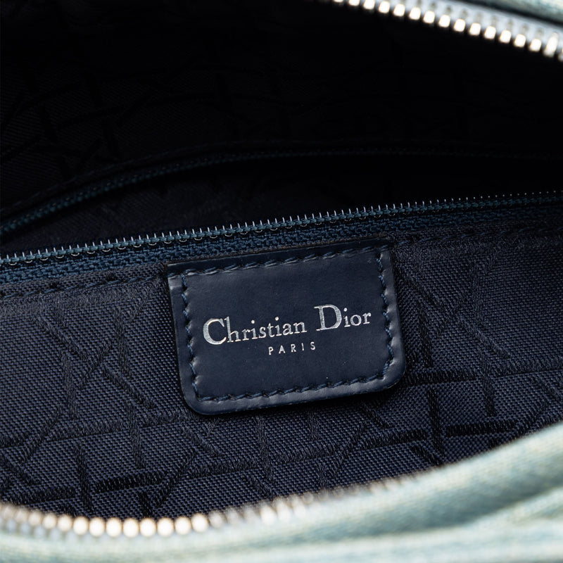 Large Denim Cannage Acrylic Handles Lady Dior - Image 5