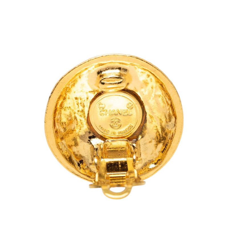 CC Gold Plated Round Clip On Earrings - Image 3