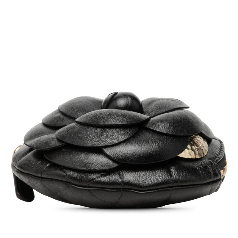 CC Lambskin Camellia Bouquet Round Coin Pouch - Image 3