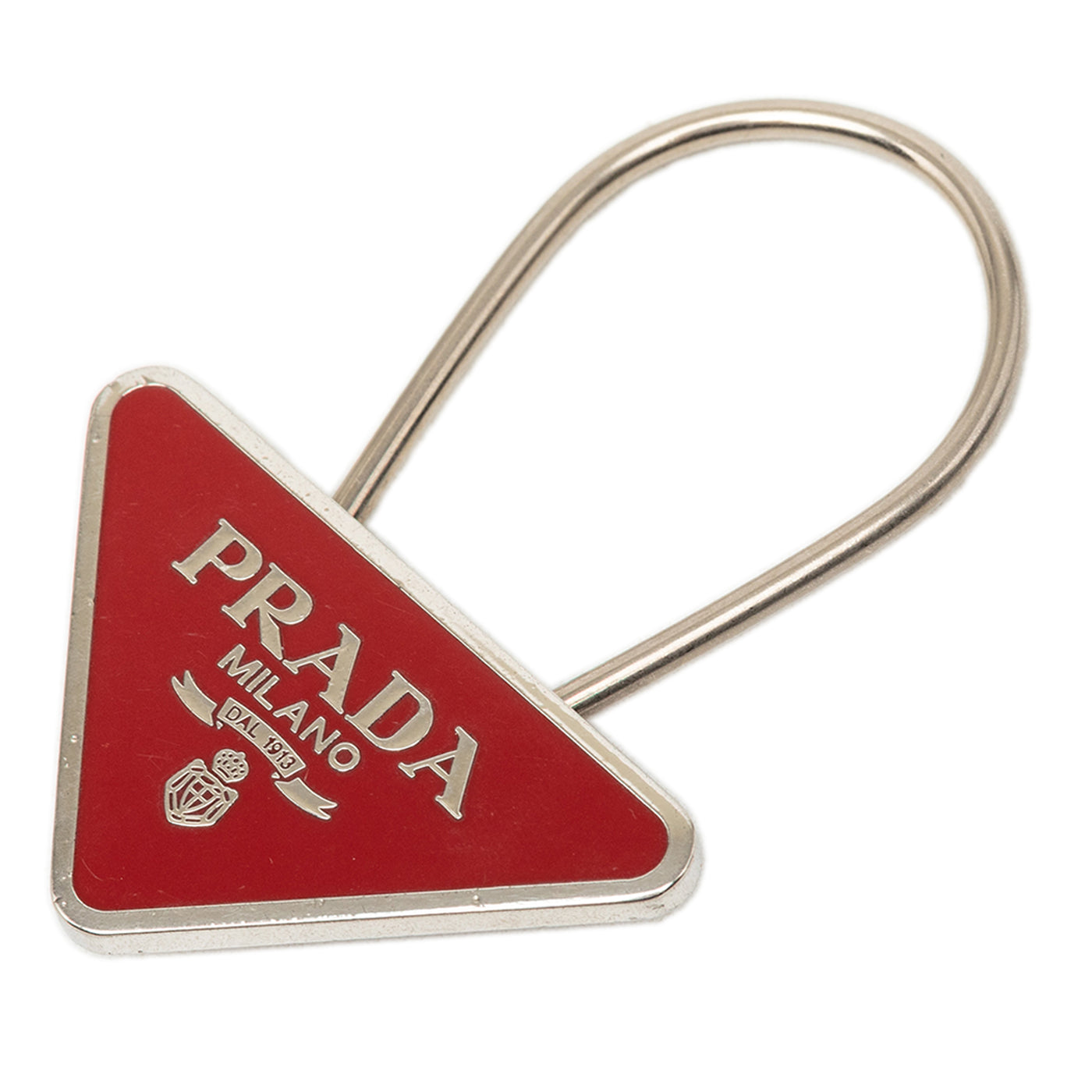 Brass Enamel Triangle Logo Key Chain - Image 1