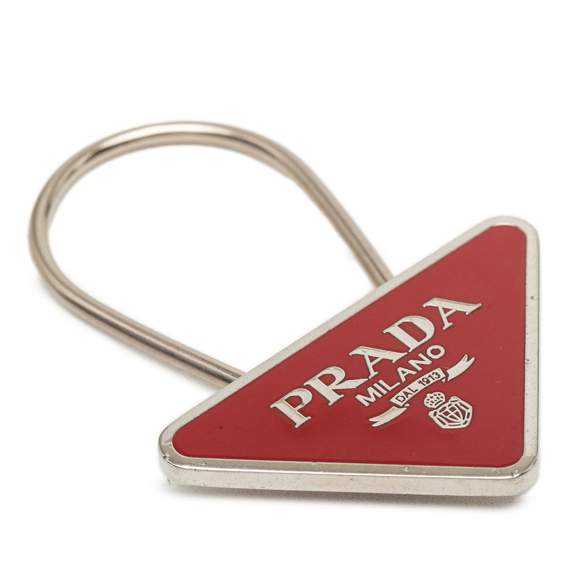 Brass Enamel Triangle Logo Key Chain - Image 2