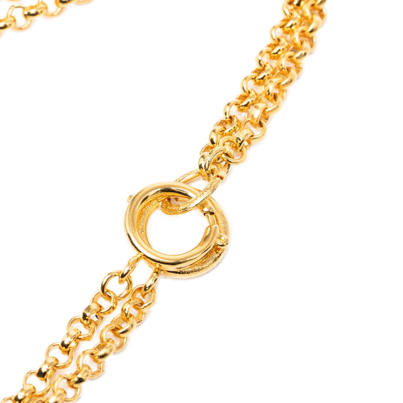 CC Gold Plated Double Heart Pendant Necklace - Image 5