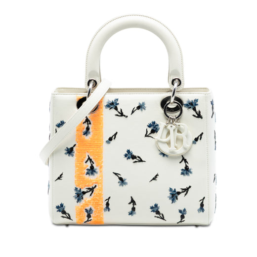 Medium Lambskin Floral Sequin Lady Dior - Image 1