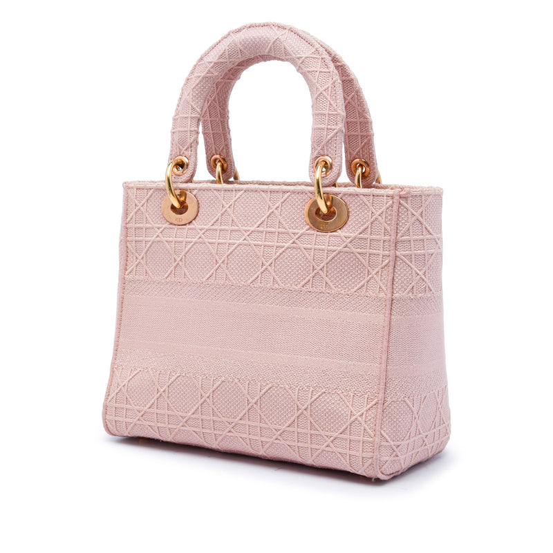 Medium Embroidered Canvas Cannage Lady D Lite - Image 2