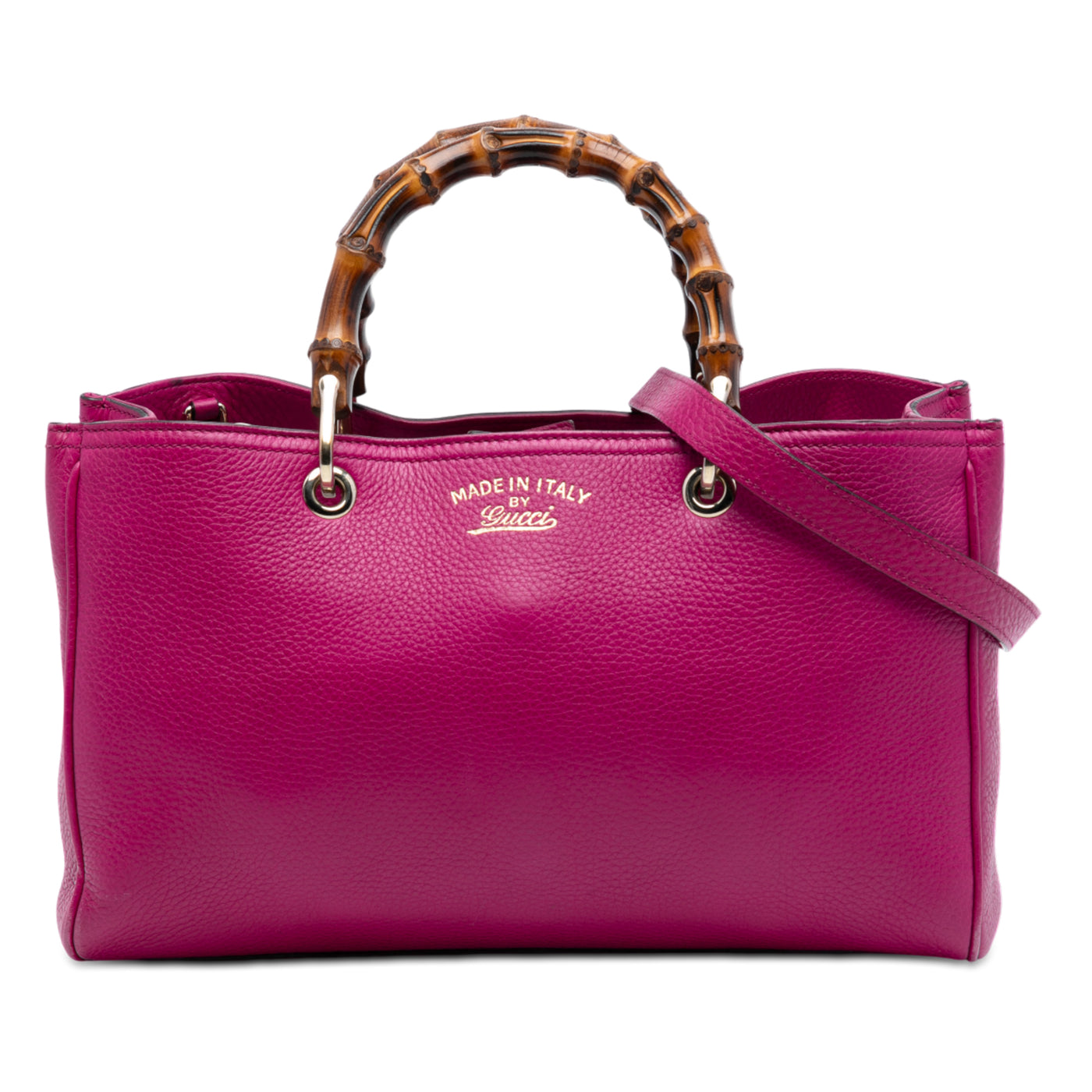 Medium Calfskin Bamboo Shopper Satchel - Image 1