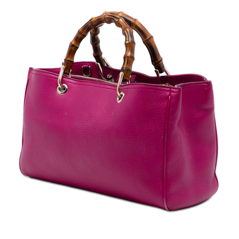 Medium Calfskin Bamboo Shopper Satchel - Image 2