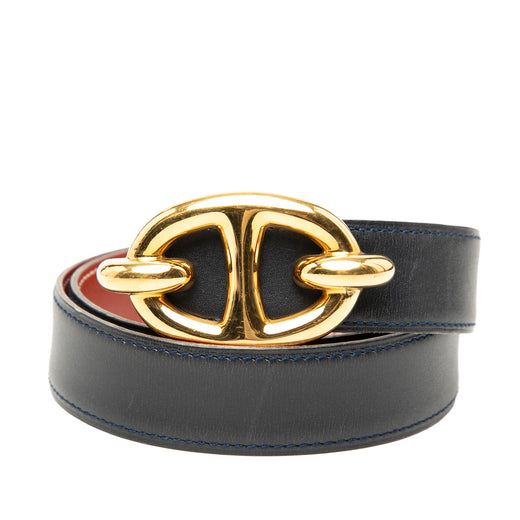 Box Calf Chaine d Ancre Reversible Belt 65 - Image 1