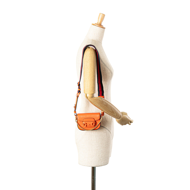 Mini Leather Horsebit 1955 Web Satchel - Image 13