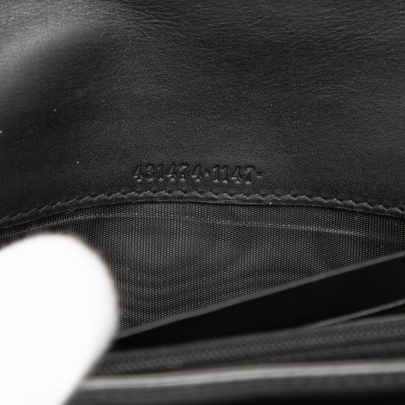 GG Supreme Pearl Studded Peony Long Wallet - Image 5