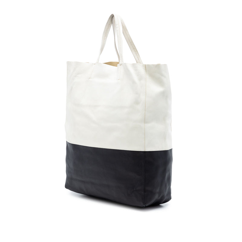 Bicolor Leather Vertical Cabas Tote - Image 2