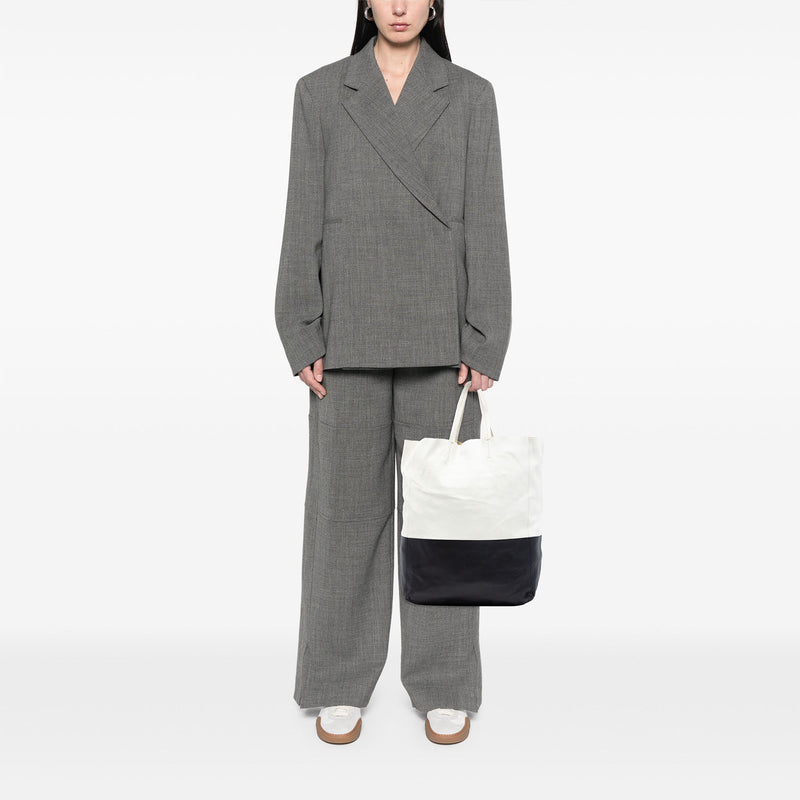 Bicolor Leather Vertical Cabas Tote - Image 7