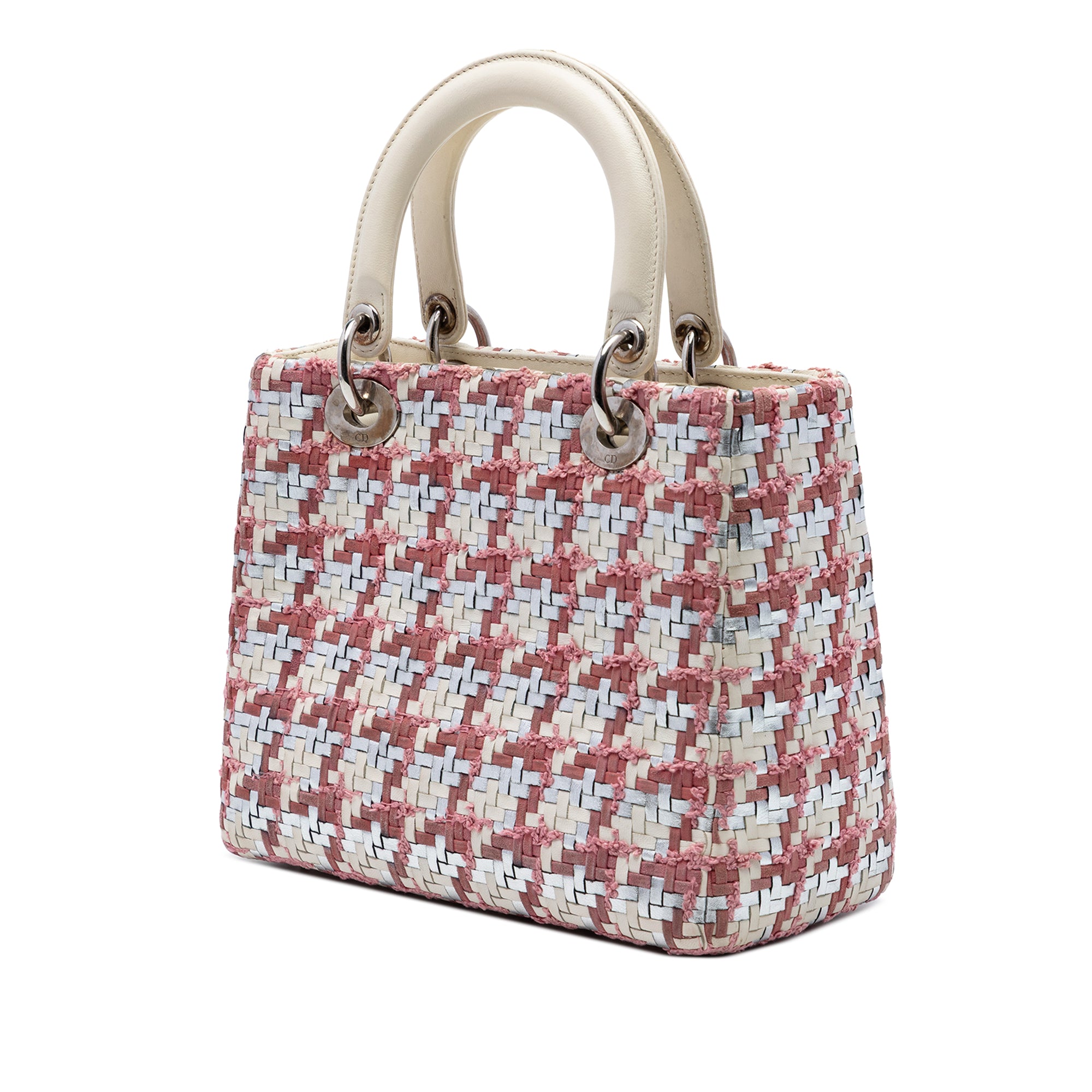 Medium Woven Lambskin and Tweed Lady Dior - Image 2