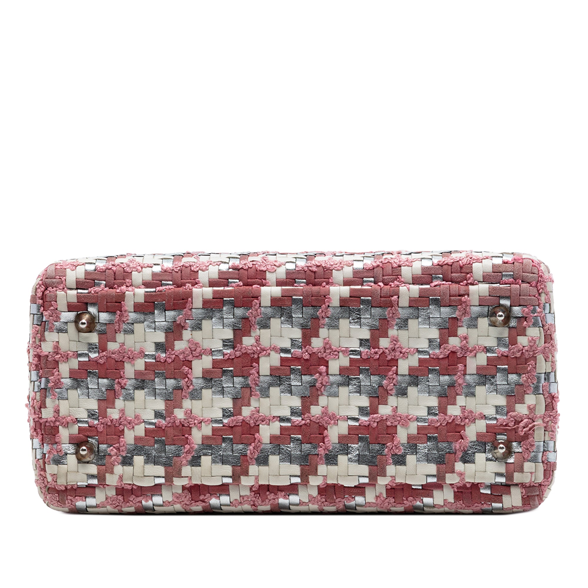 Medium Woven Lambskin and Tweed Lady Dior - Image 3