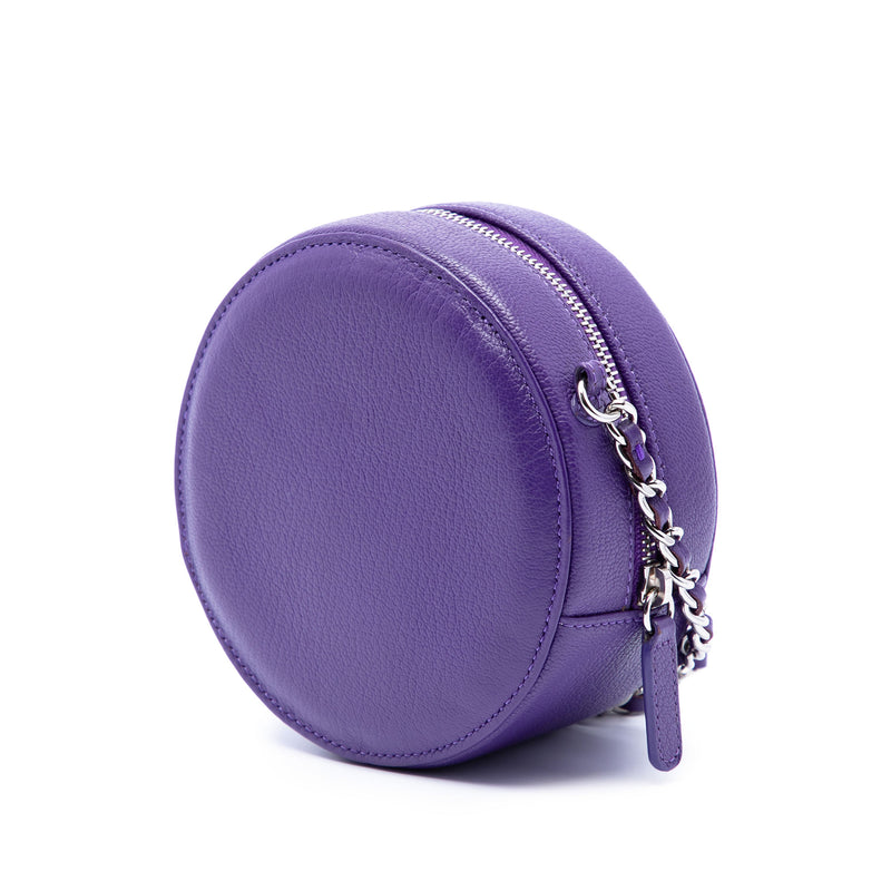 CC Goatskin Round Ski Clutch with Chain - Image 2
