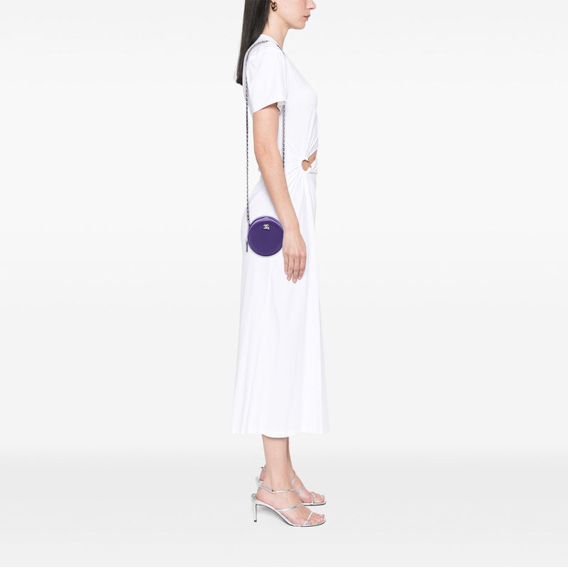 CC Goatskin Round Ski Clutch with Chain - Image 6