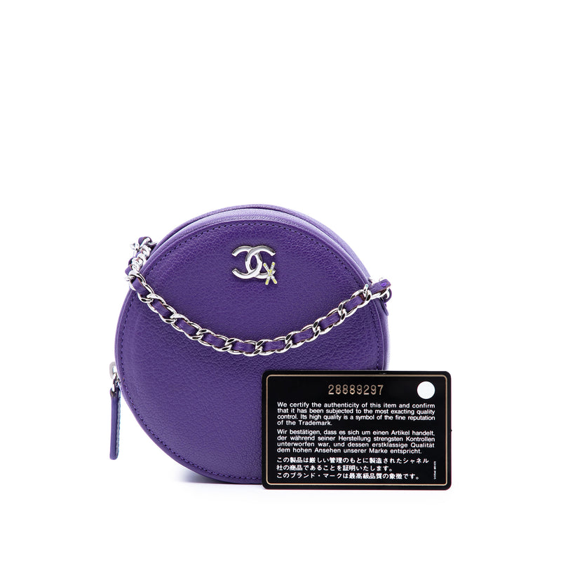 CC Goatskin Round Ski Clutch with Chain - Image 7