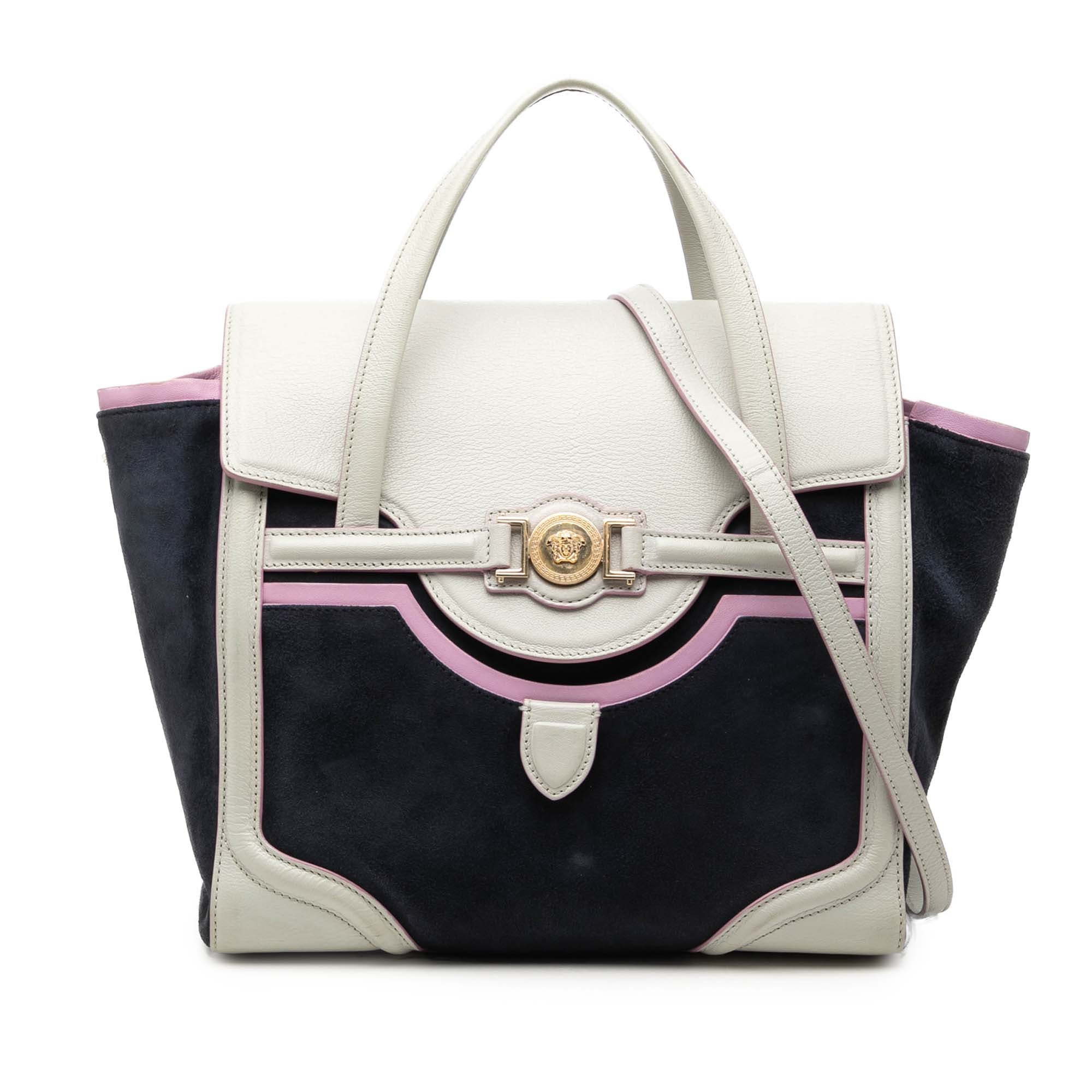 Suede and Goatskin Signature Satchel - Image 1