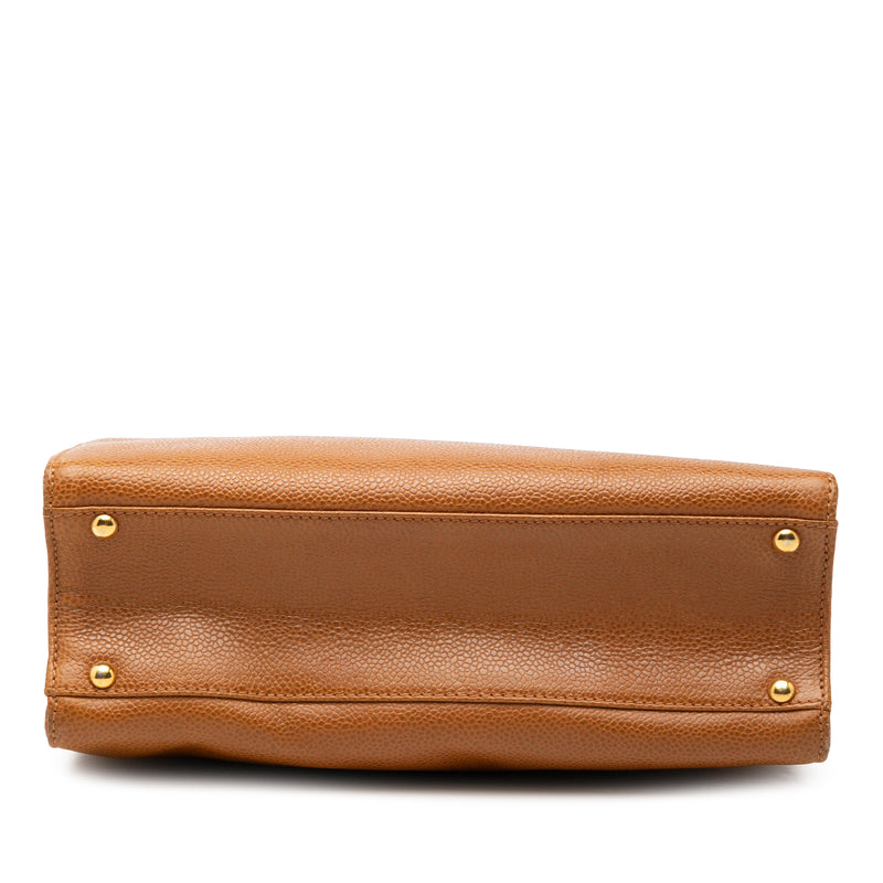 CC Caviar Chain Turn Lock Tote - Image 3