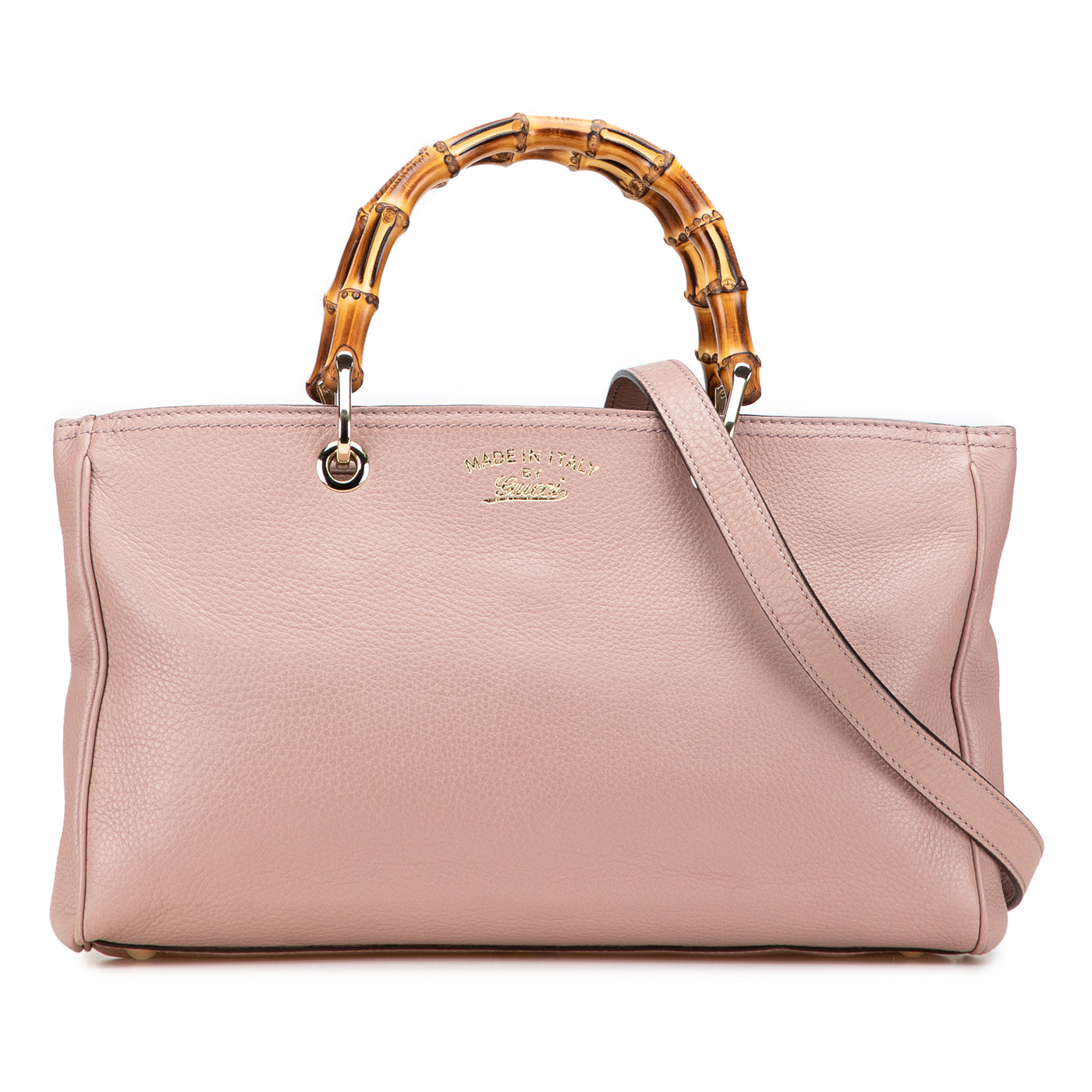 Medium Calfskin Bamboo Shopper Satchel - Image 1