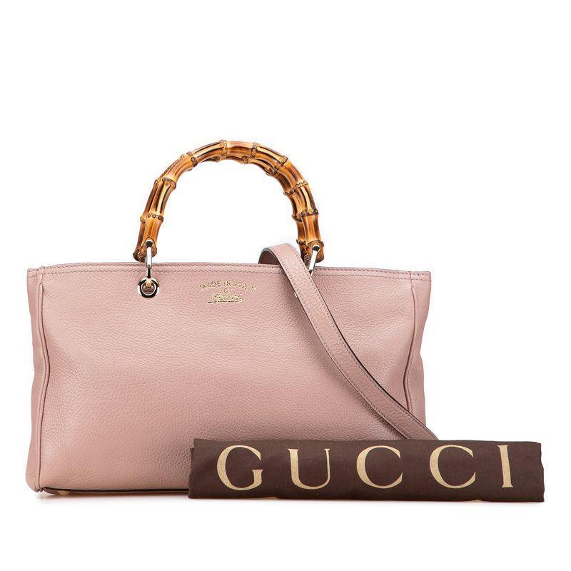 Medium Calfskin Bamboo Shopper Satchel - Image 10