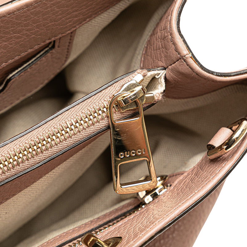 Medium Calfskin Bamboo Shopper Satchel - Image 5