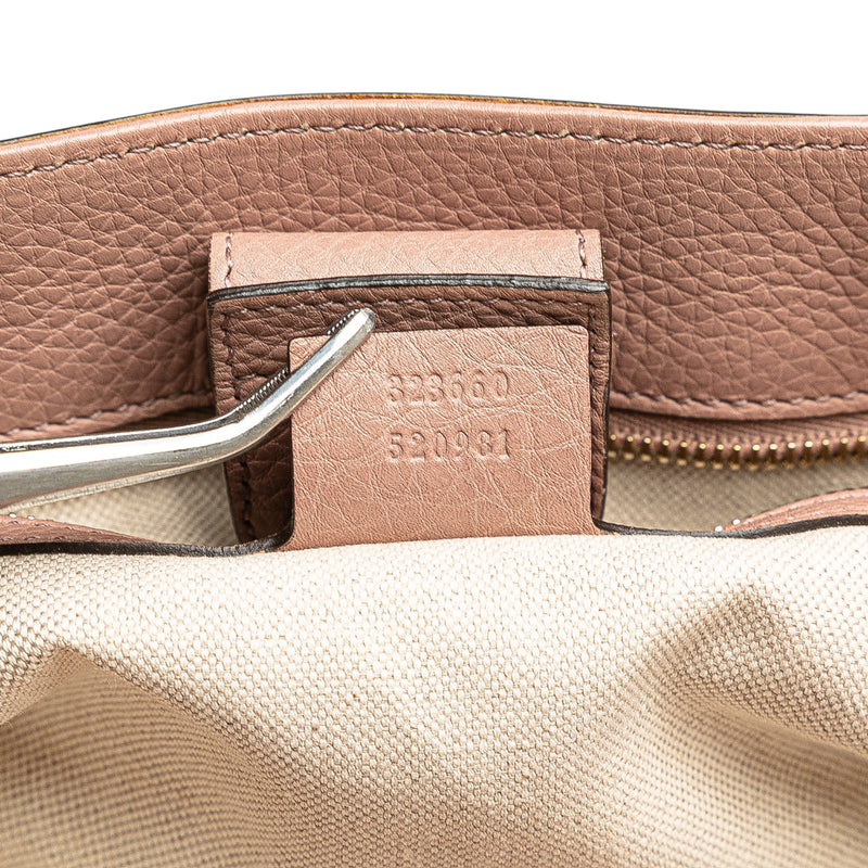 Medium Calfskin Bamboo Shopper Satchel - Image 8