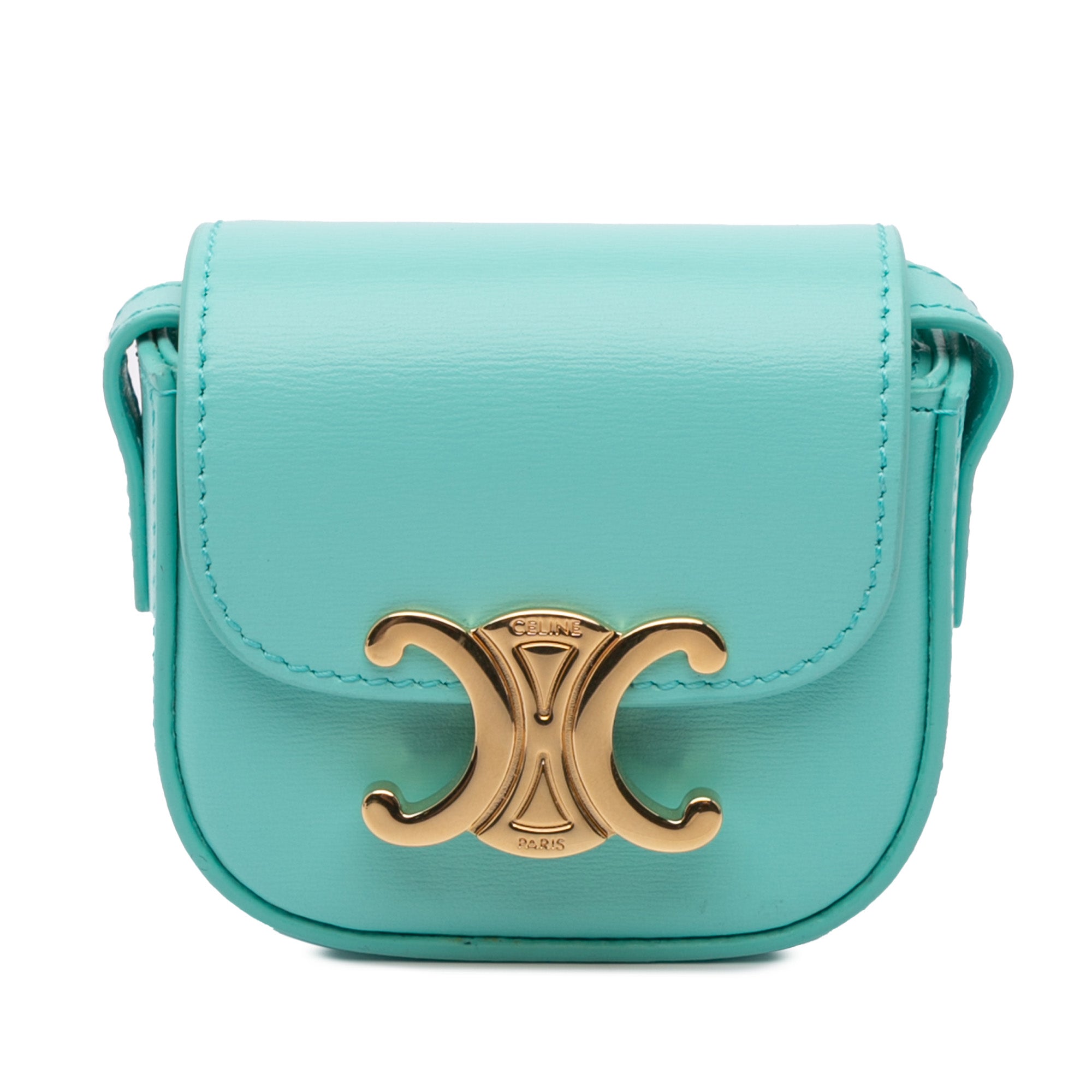 Leather Triomphe AirPods Case with Strap - Image 1