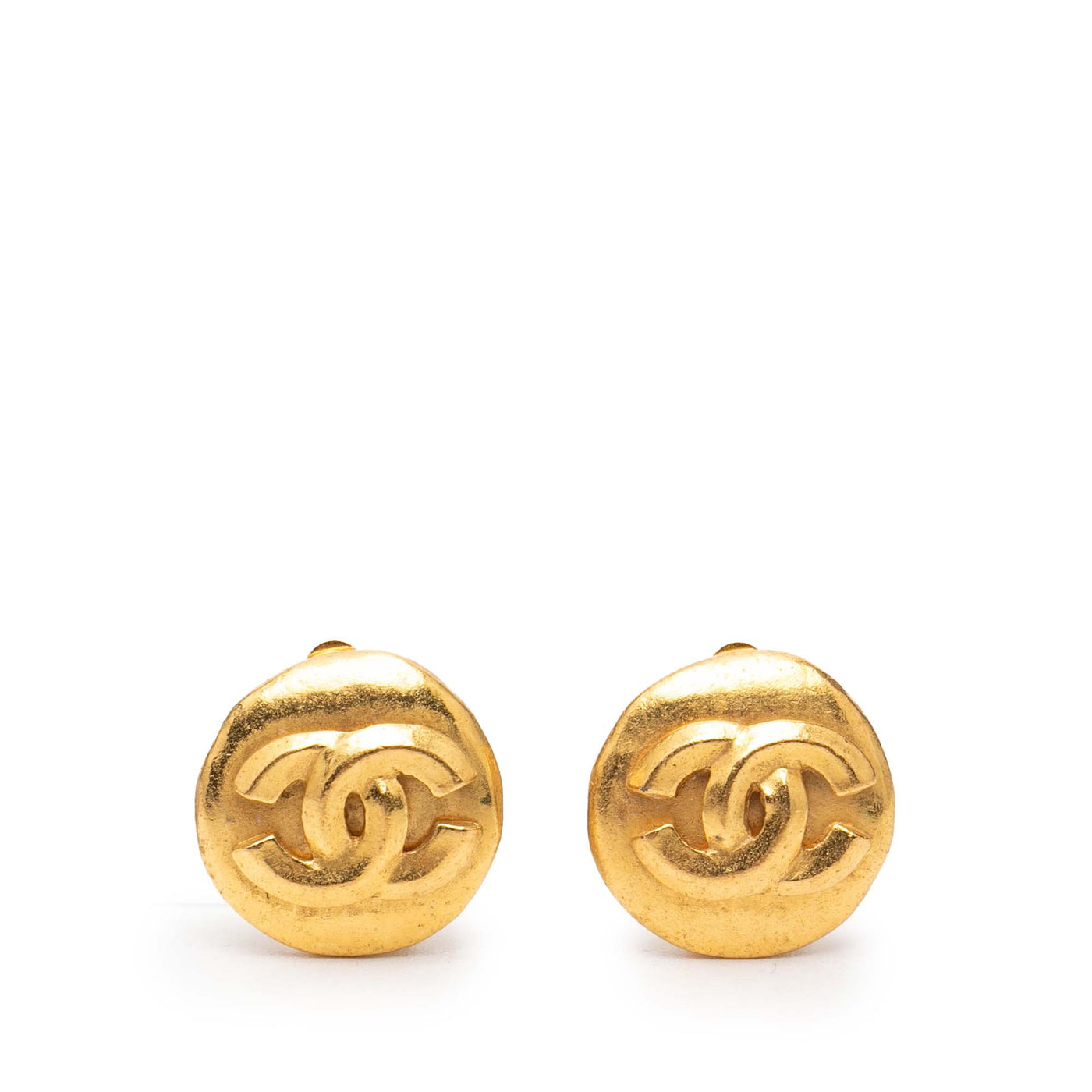CC Gold Plated Round Clip On Earrings - Image 1