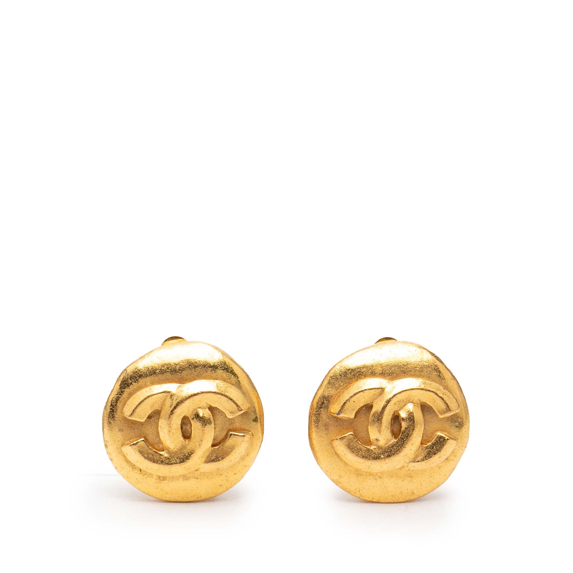 CC Gold Plated Round Clip On Earrings - Image 1
