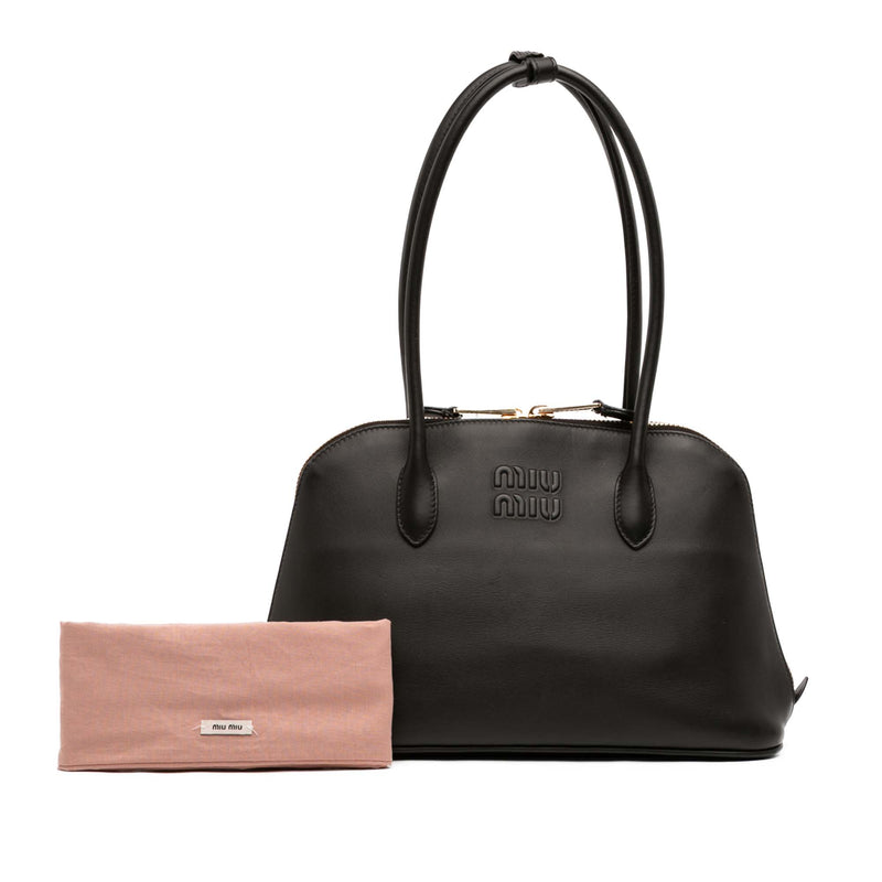 Softy Calfskin Embossed Logo Shoulder Bag - Image 11