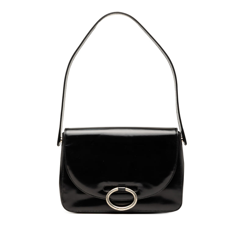 Spazzolato Leather Flap Shoulder Bag