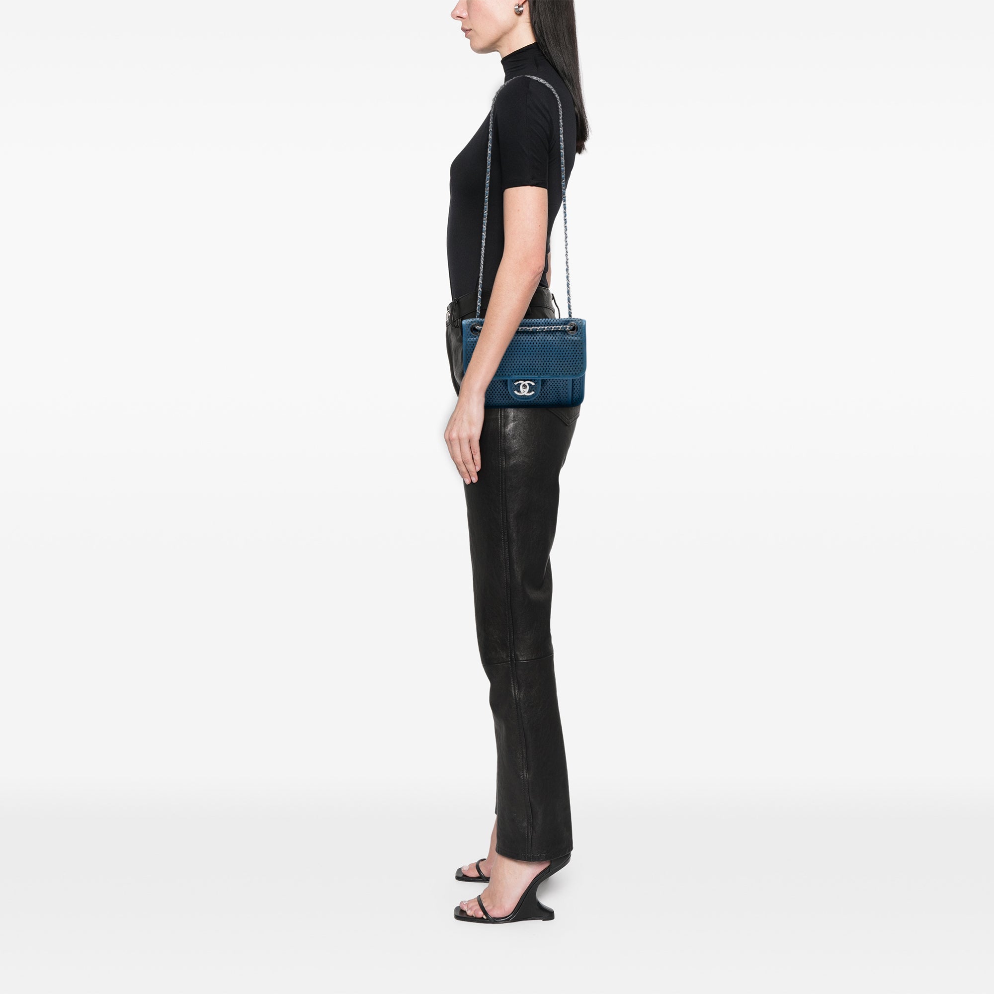 Small Perforated Calfskin Up In The Air Flap - Image 7