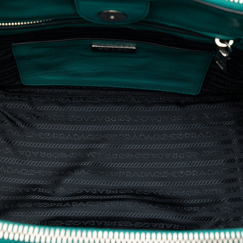 Glace Calf Twin Pocket Double Handle Satchel - Image 4