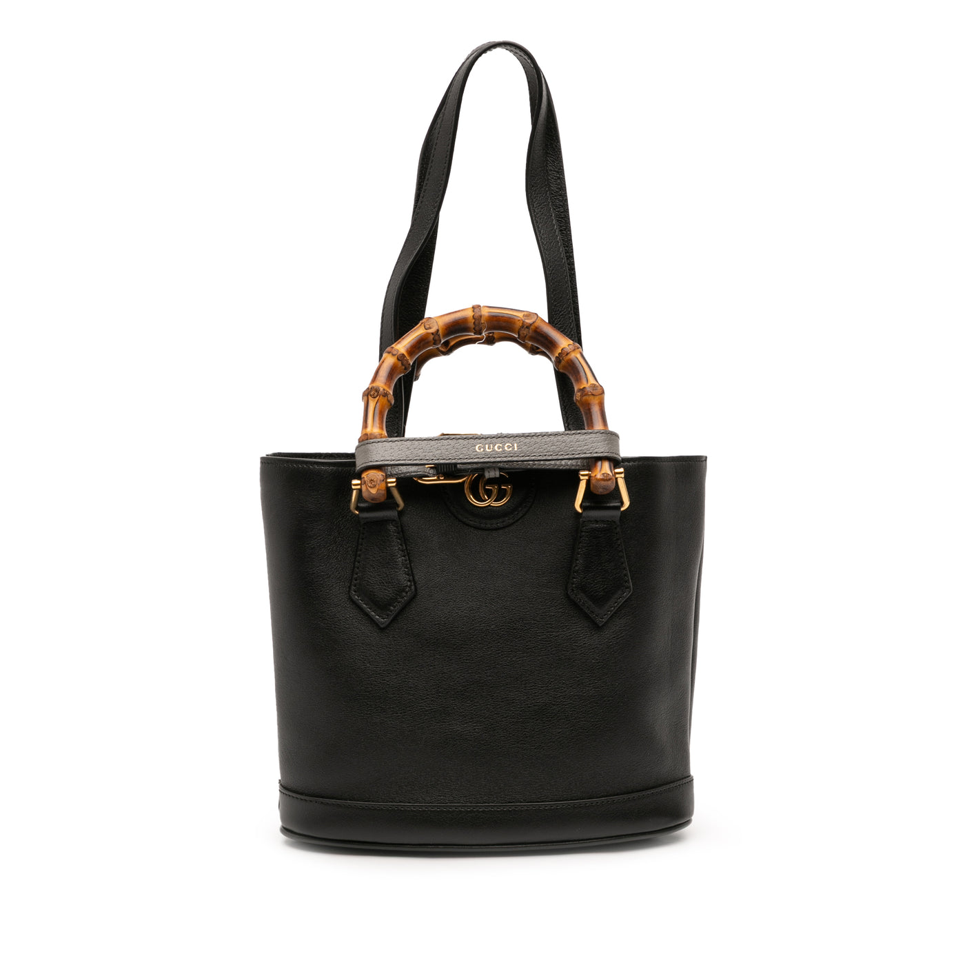 Small Calfskin Bamboo Diana Convertible Bucket Bag - Image 1